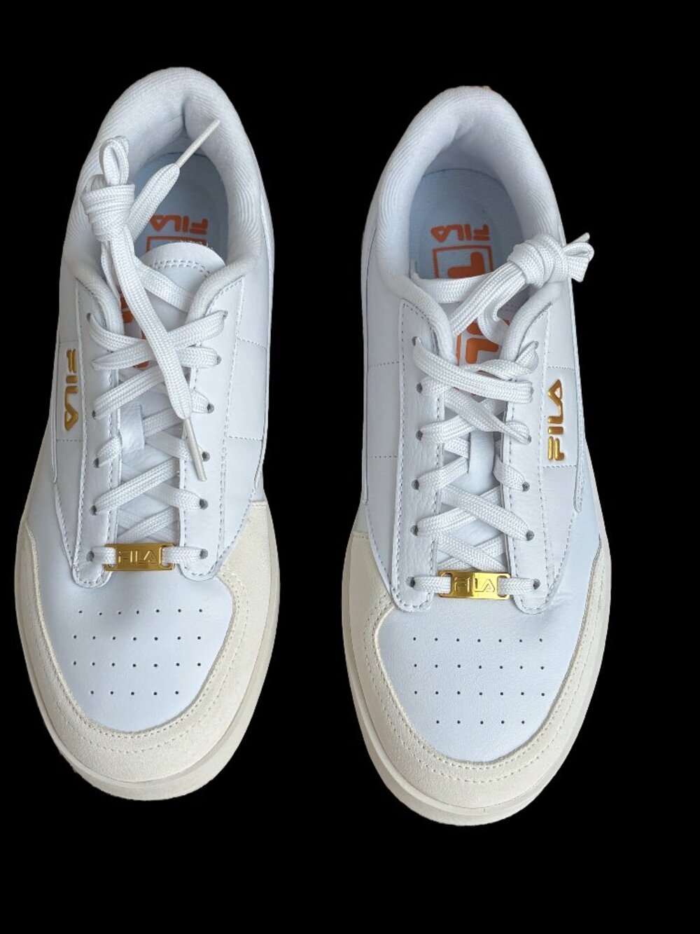 FILA Tennis 88 VTG Low White Tangerine Sneakers Women’s 9.5 New